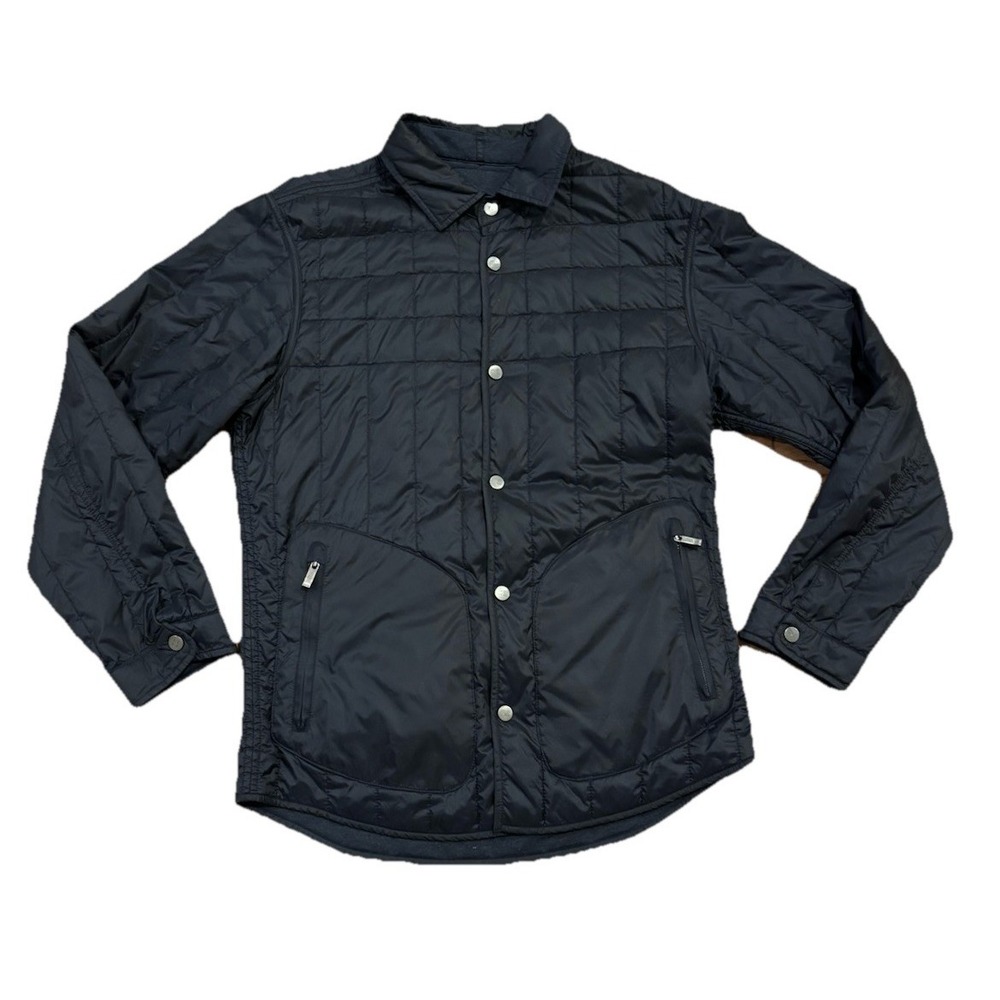 Zegna Sport Reversible‎ Snap-Front Navy Blue Jacket Thermore Quilted Men's M